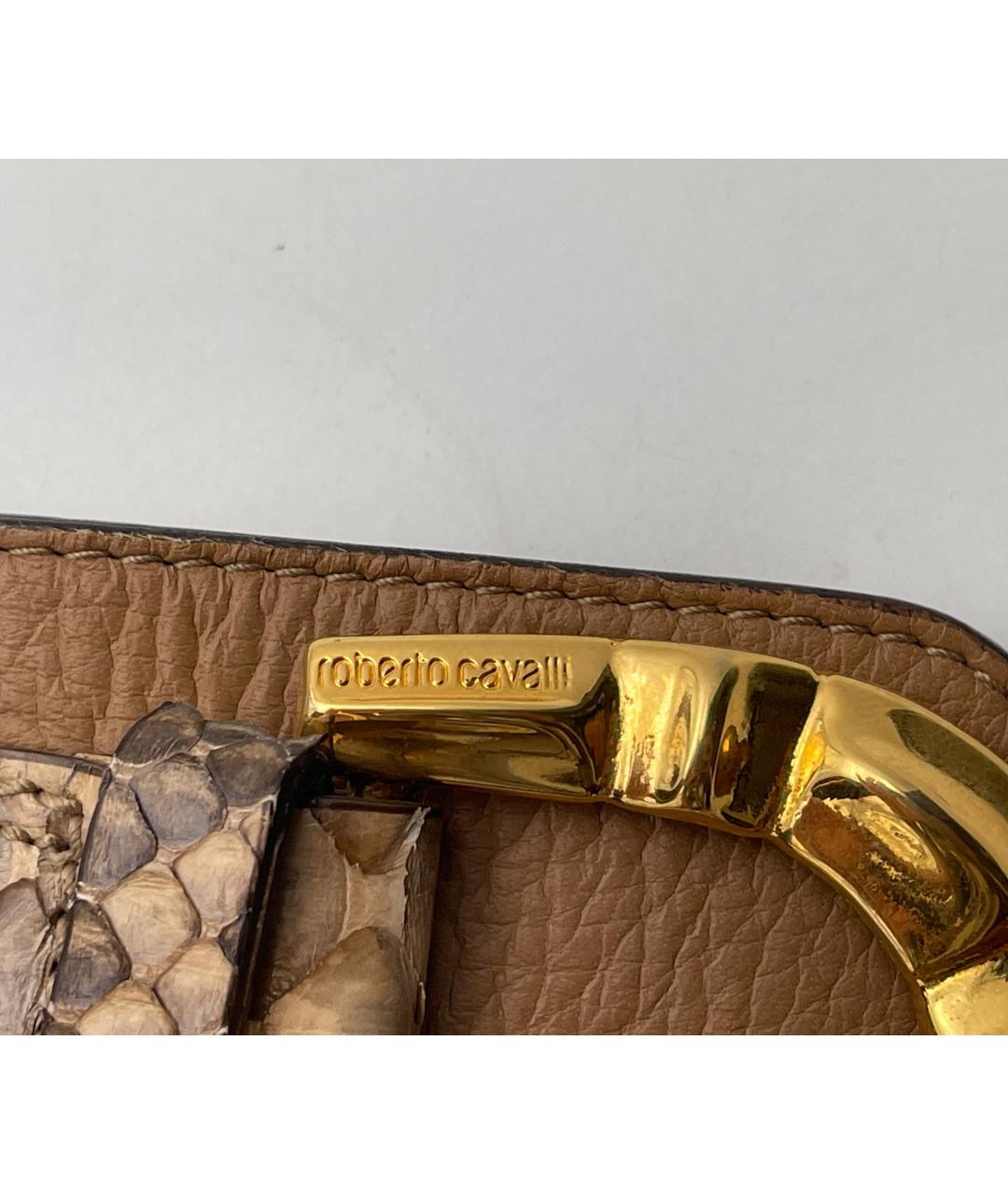 ROBERTO CAVALLI Коричневый ремень из экзотической кожи, фото 5