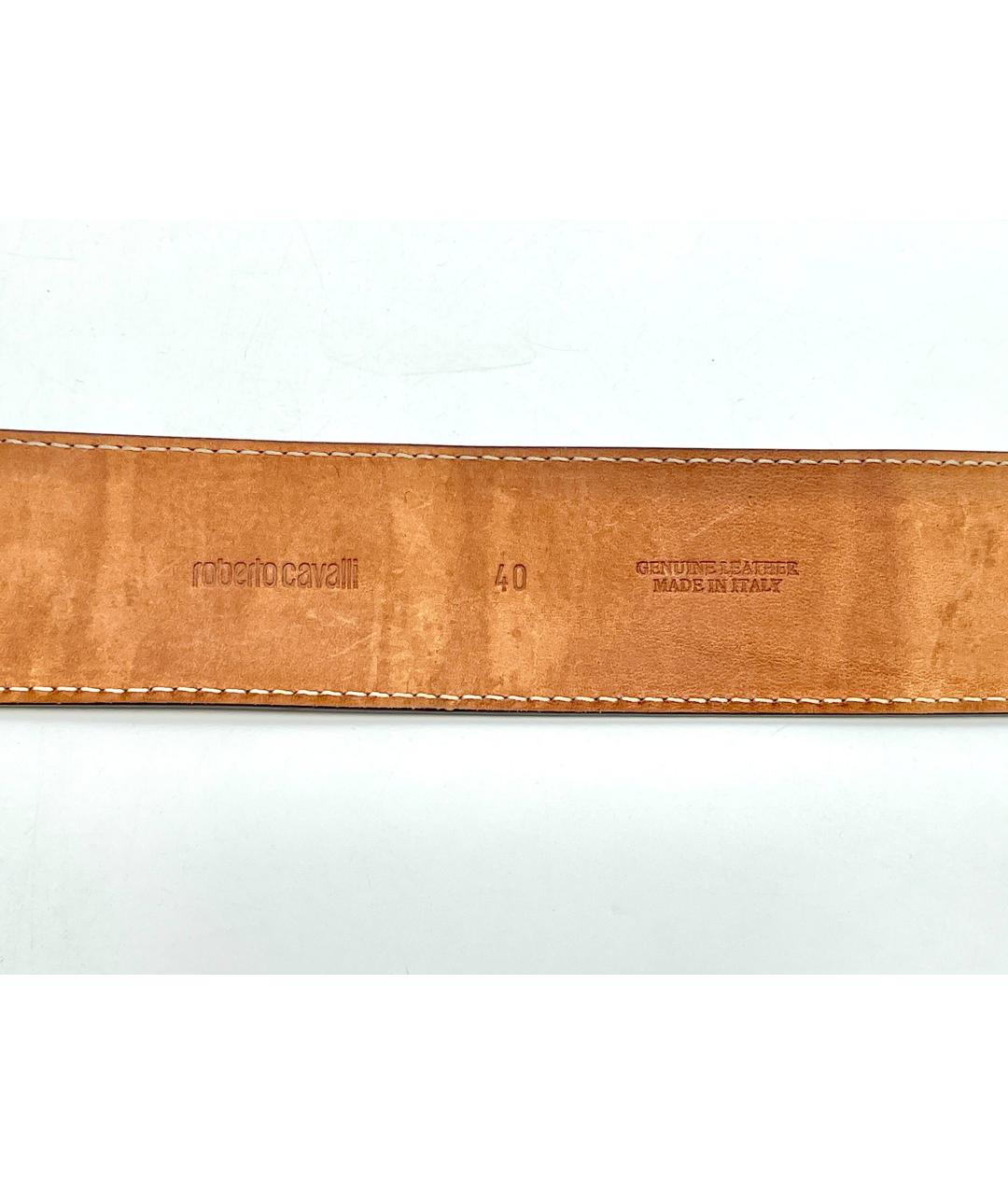 ROBERTO CAVALLI Коричневый ремень из экзотической кожи, фото 3