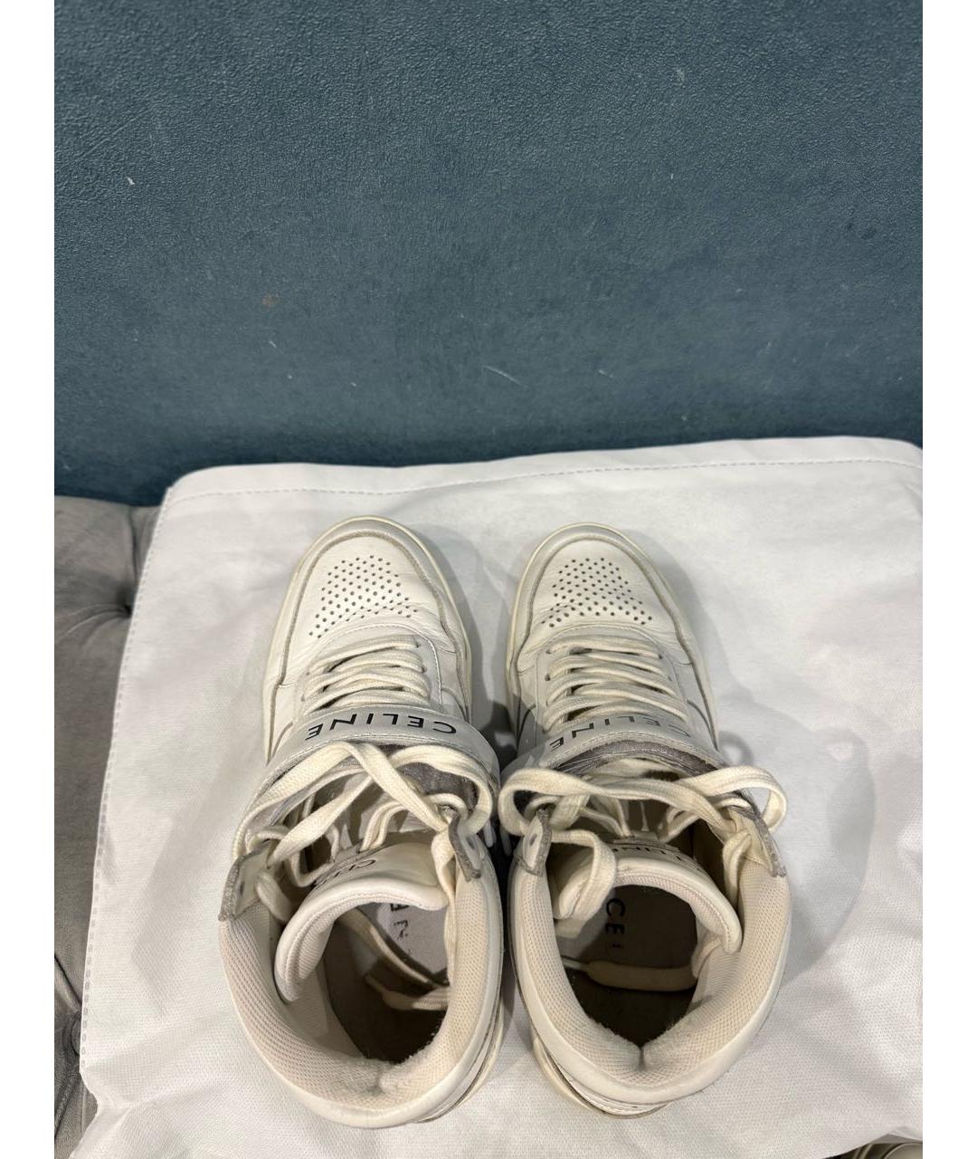 CELINE Белые кожаные кроссовки, фото 3