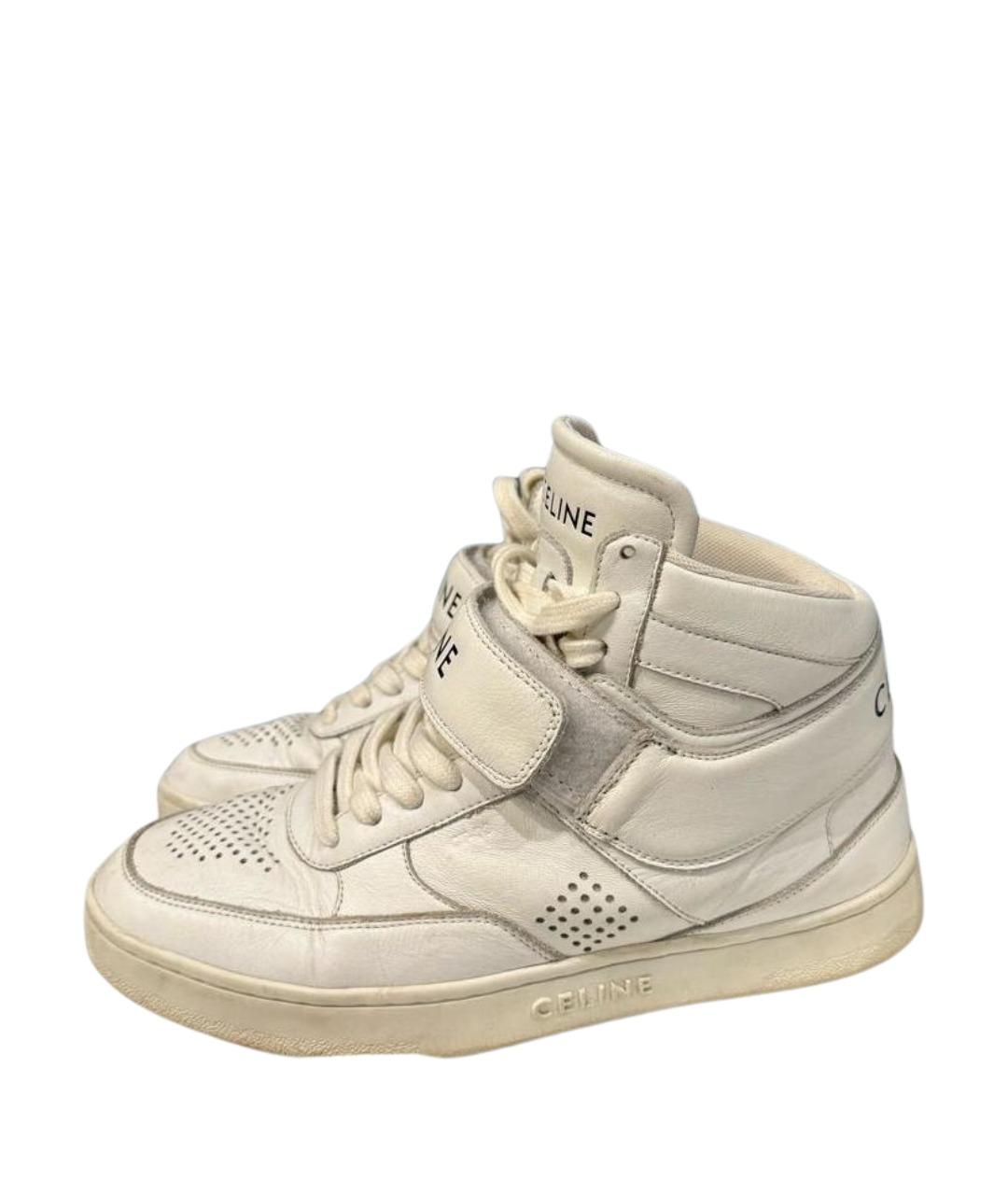 CELINE Белые кожаные кроссовки, фото 6