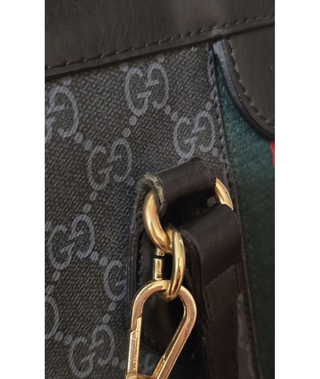 GUCCI Черная тканевая сумка с короткими ручками, фото 8