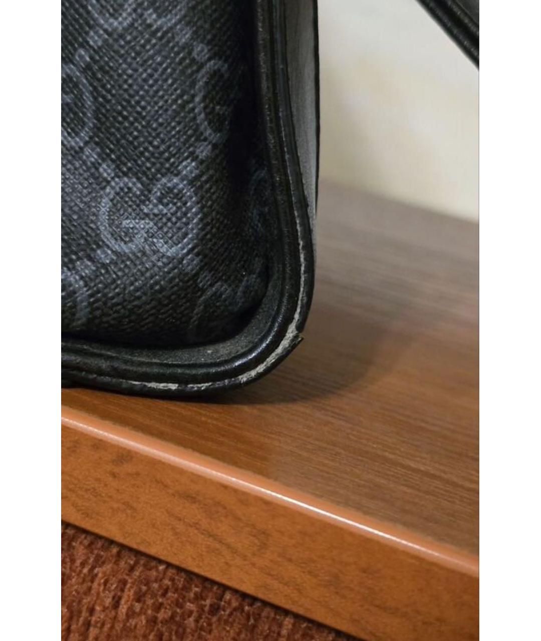 GUCCI Черная тканевая сумка с короткими ручками, фото 7