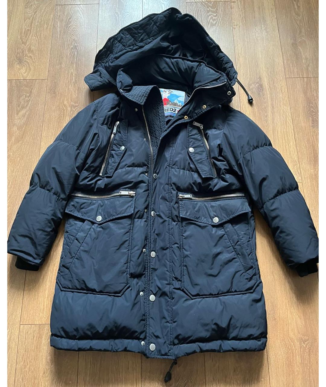 DSQUARED2 Темно-синий полиамидовый пуховик, фото 2