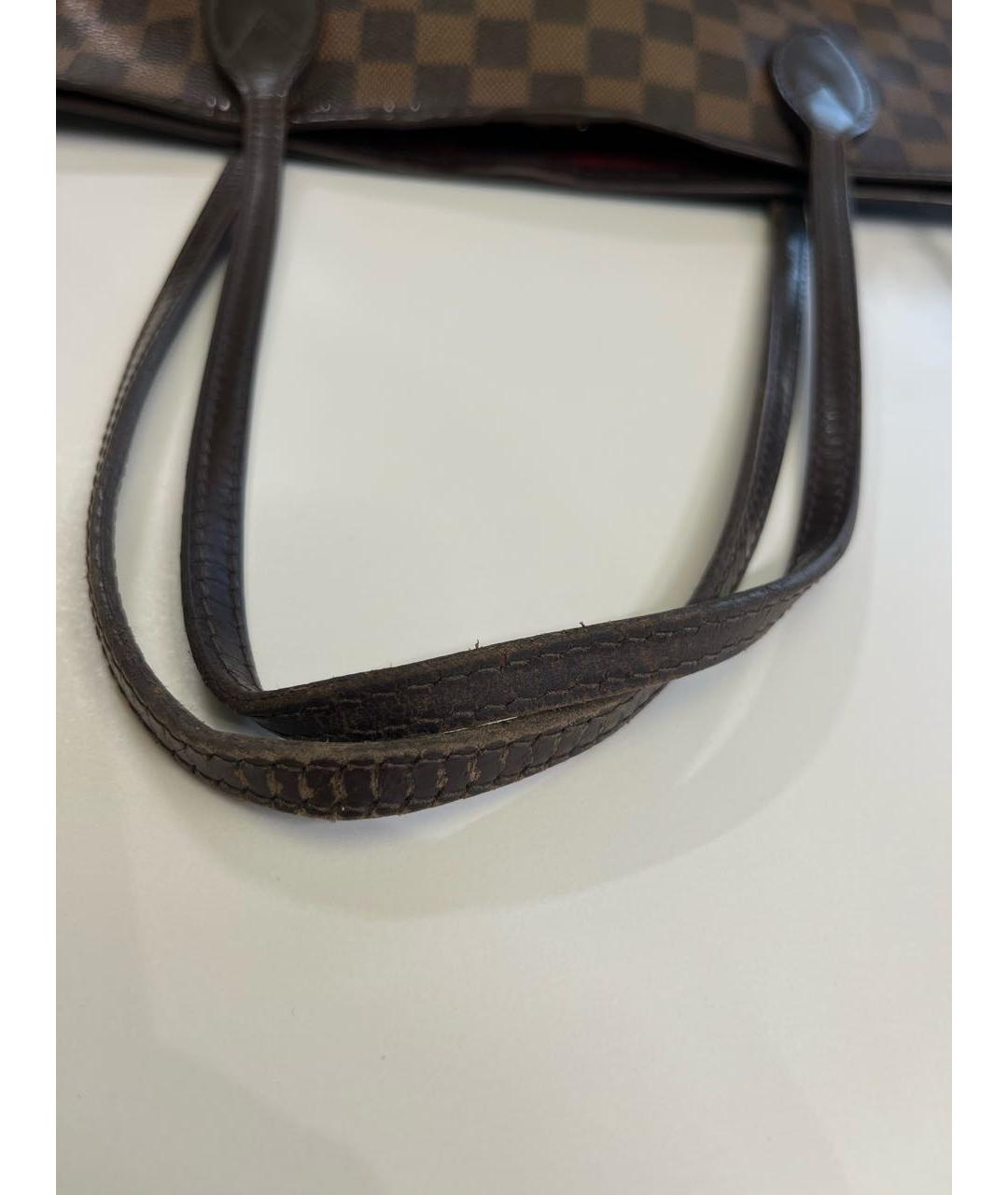 LOUIS VUITTON Коричневая кожаная сумка тоут, фото 4