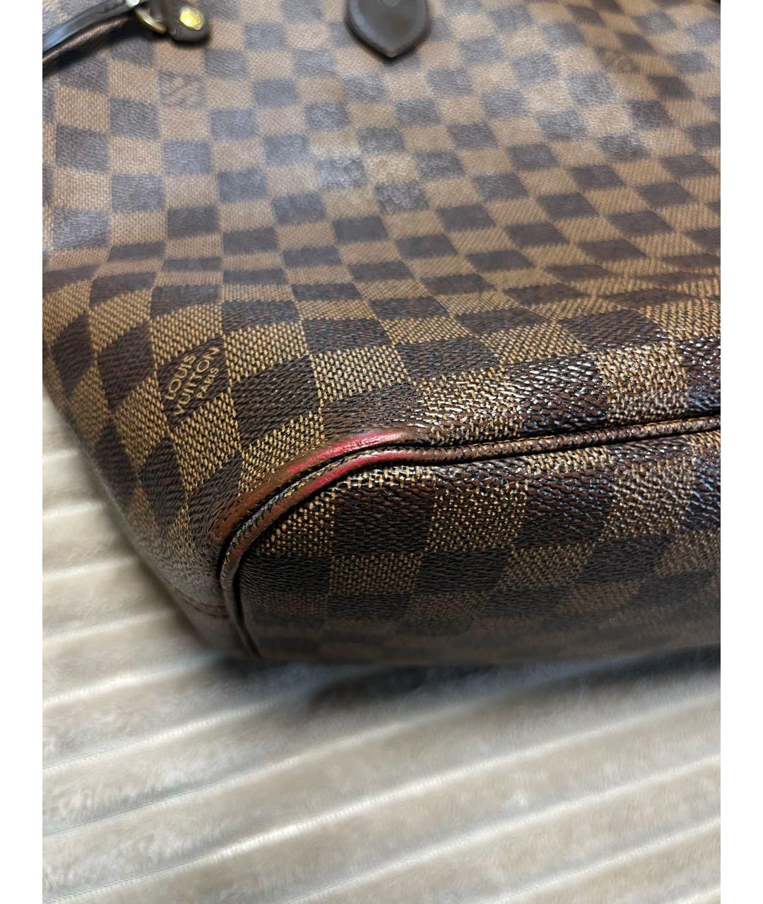 LOUIS VUITTON Коричневая кожаная сумка тоут, фото 6