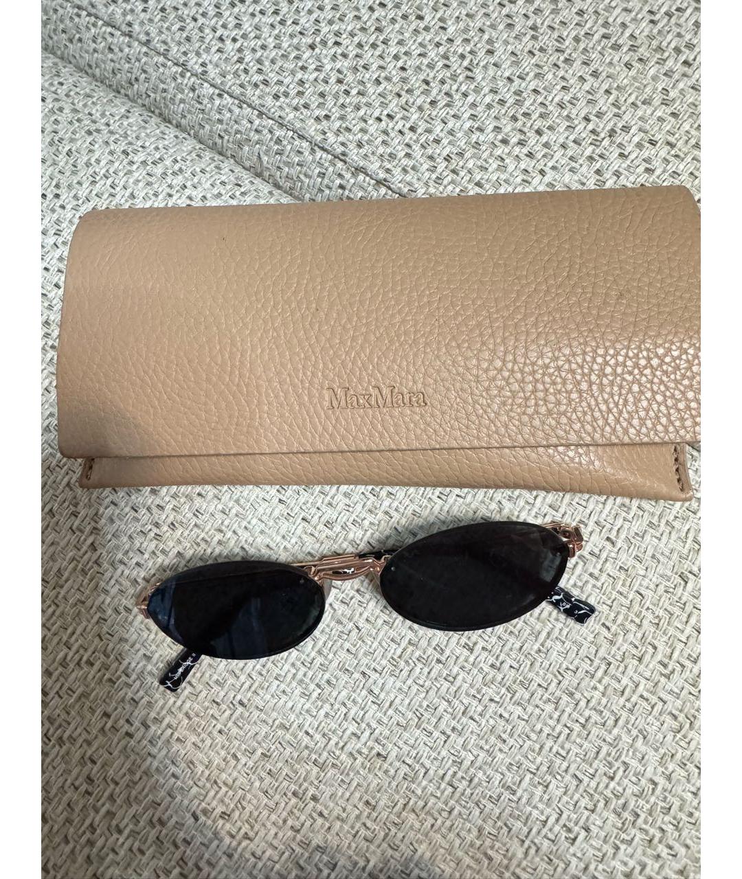 MAX MARA Черные металлические солнцезащитные очки, фото 4