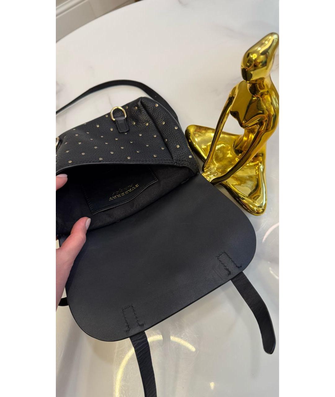 BURBERRY Черная кожаная сумка через плечо, фото 5