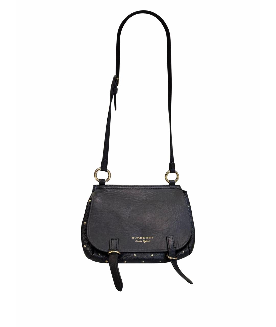 BURBERRY Черная кожаная сумка через плечо, фото 1