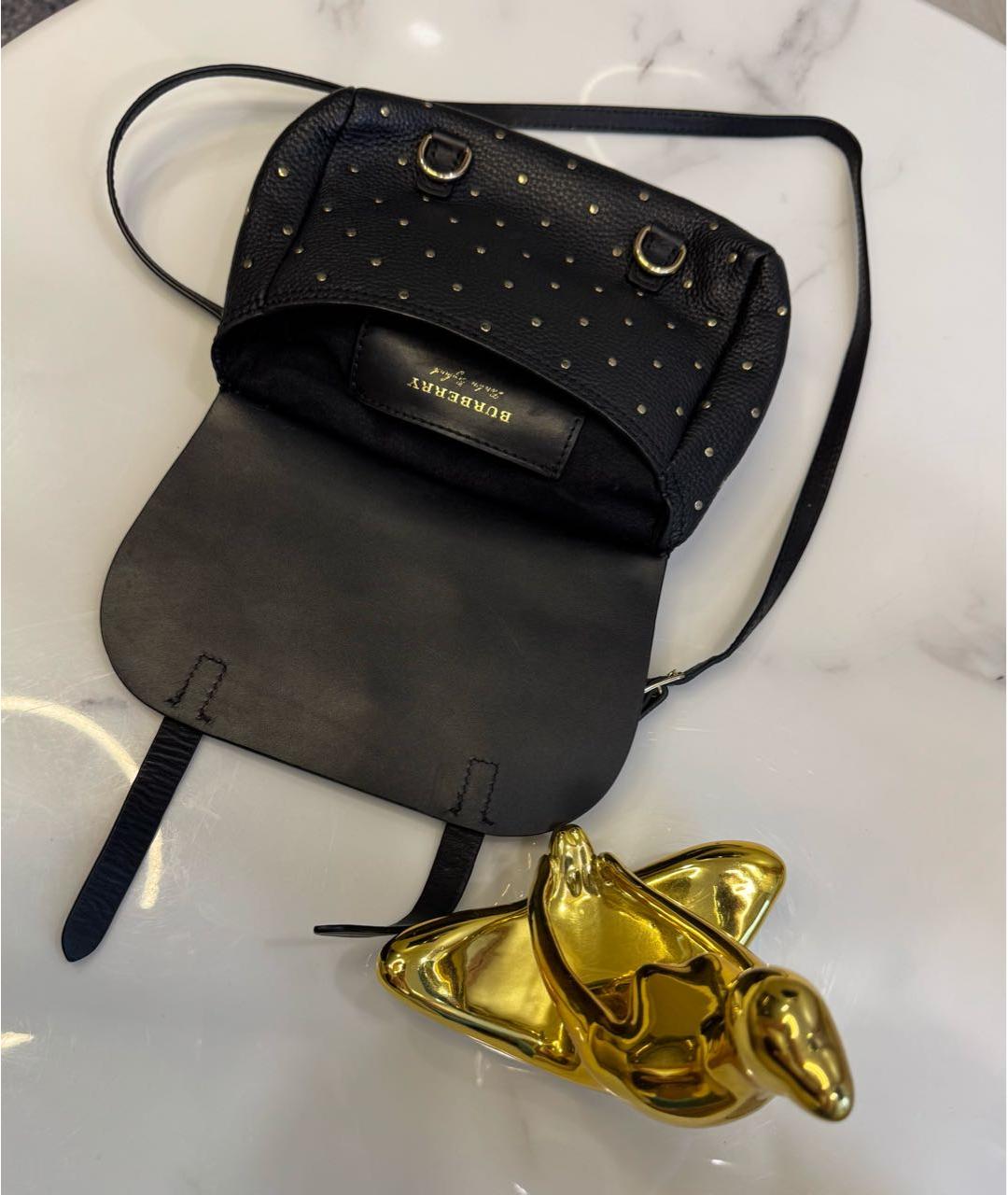 BURBERRY Черная кожаная сумка через плечо, фото 7