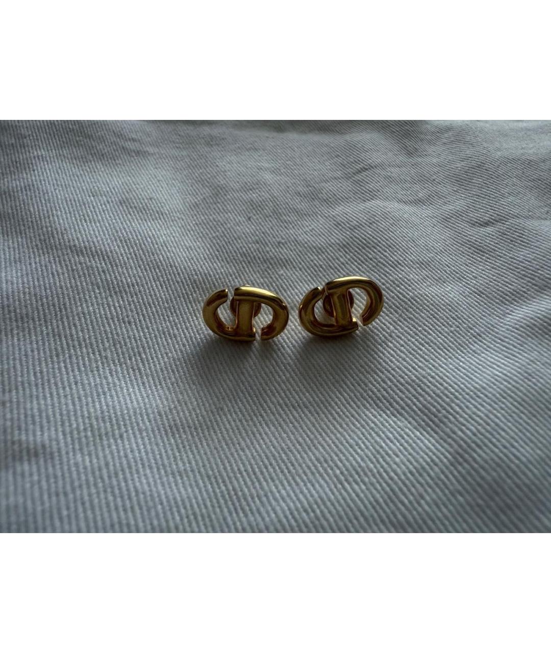 CHRISTIAN DIOR Золотые металлические серьги, фото 8