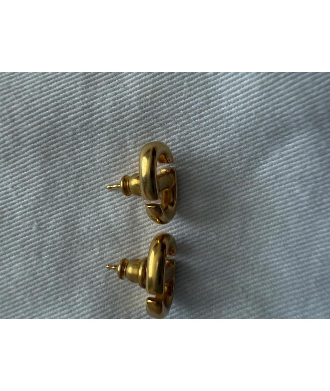 CHRISTIAN DIOR Золотые металлические серьги, фото 7