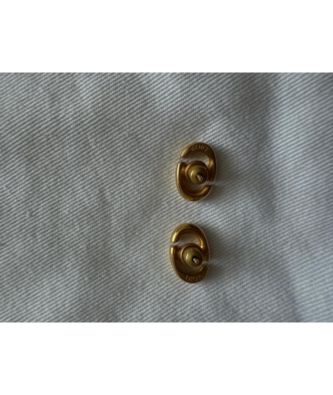 CHRISTIAN DIOR Золотые металлические серьги, фото 6
