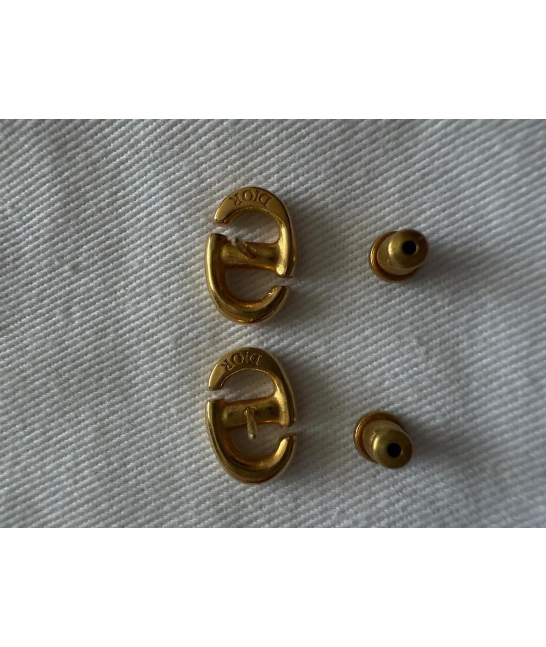 CHRISTIAN DIOR Золотые металлические серьги, фото 5