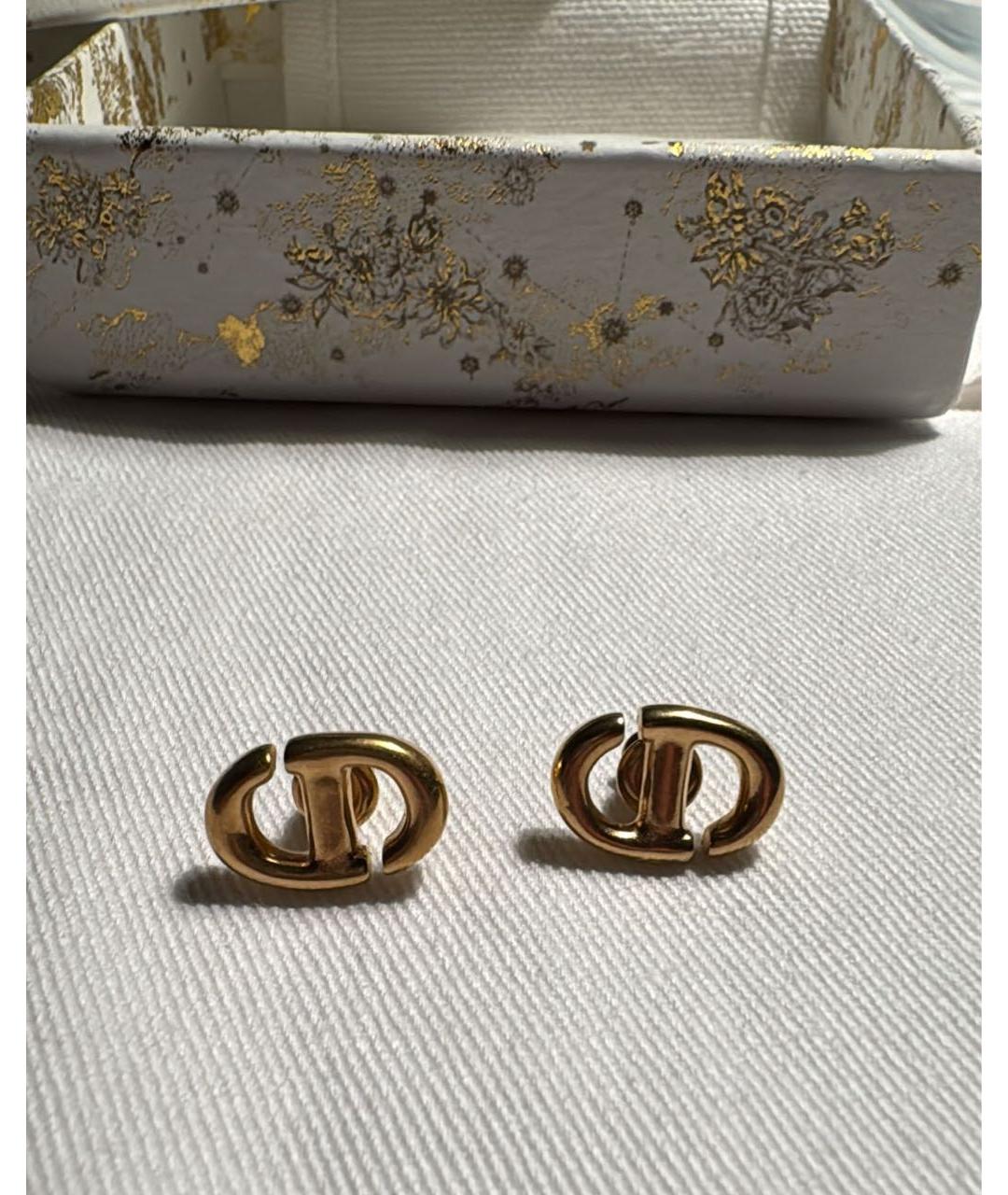 CHRISTIAN DIOR Золотые металлические серьги, фото 2