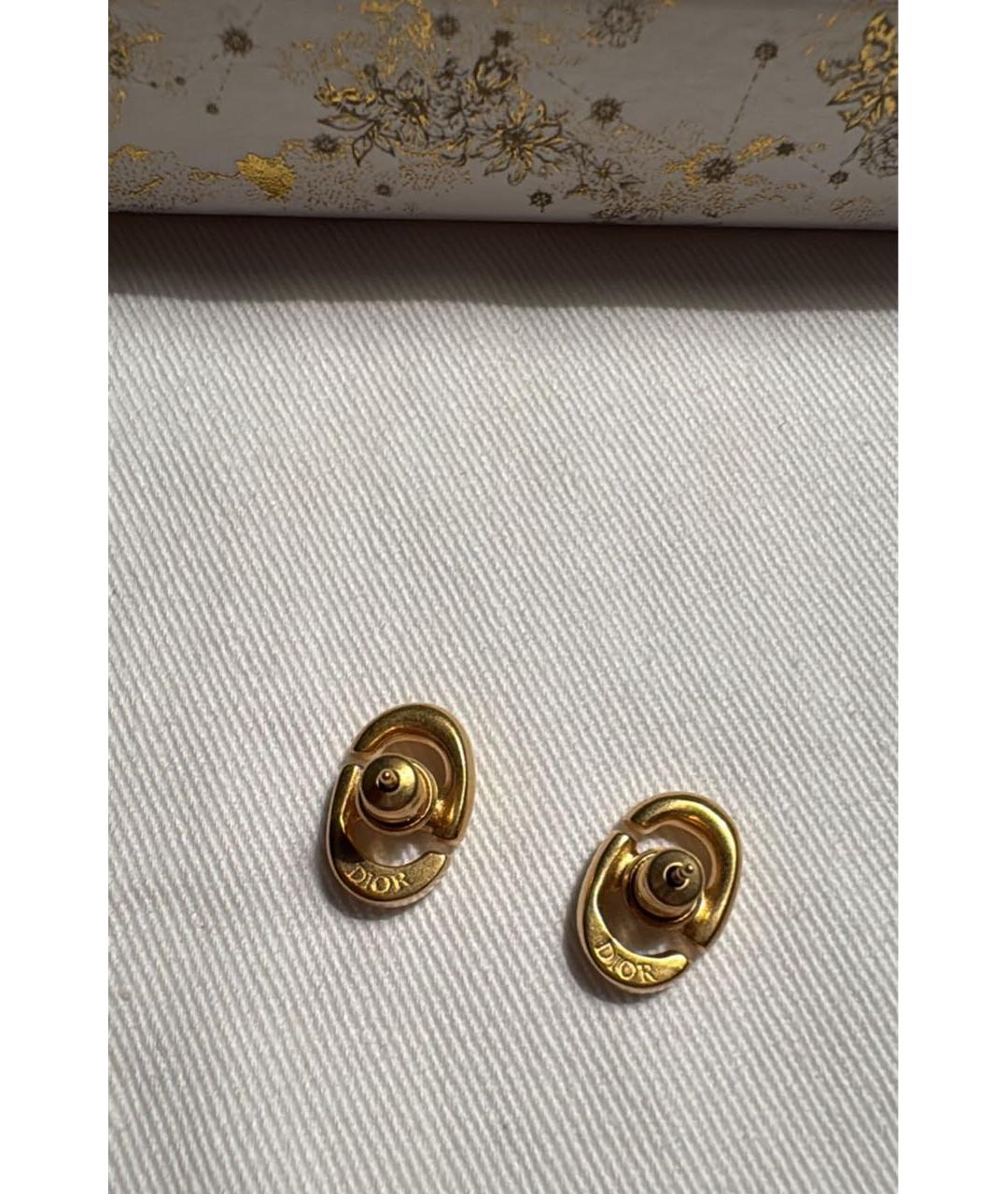 CHRISTIAN DIOR Золотые металлические серьги, фото 3