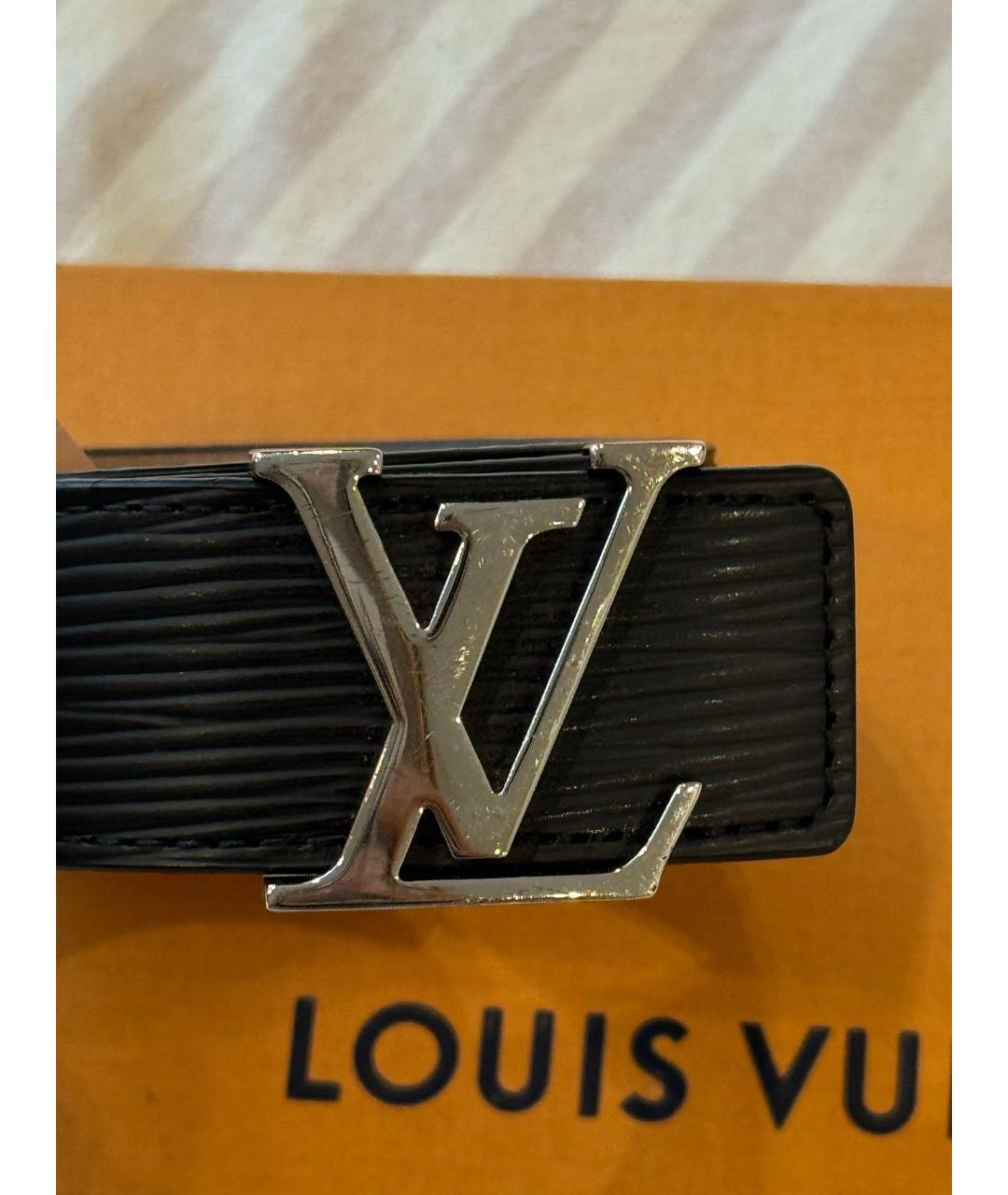 LOUIS VUITTON Черный кожаный ремень, фото 5