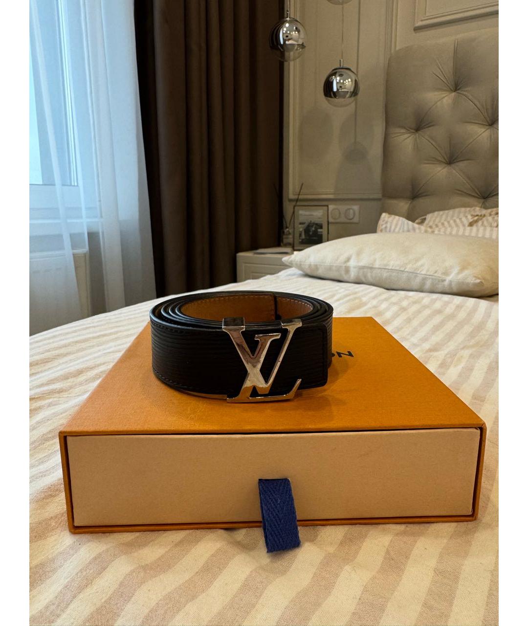 LOUIS VUITTON Черный кожаный ремень, фото 1