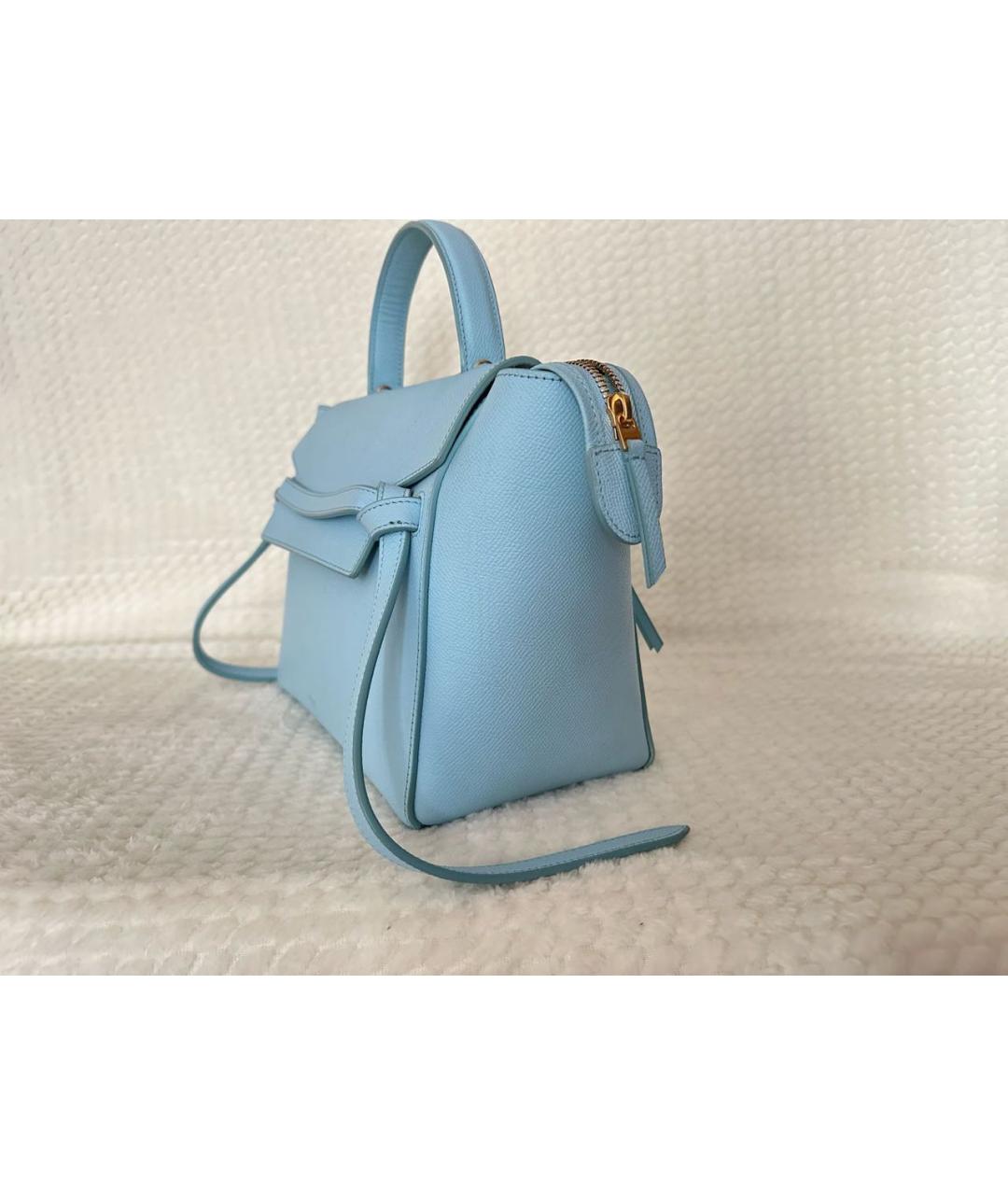 CELINE Голубая кожаная сумка через плечо, фото 2