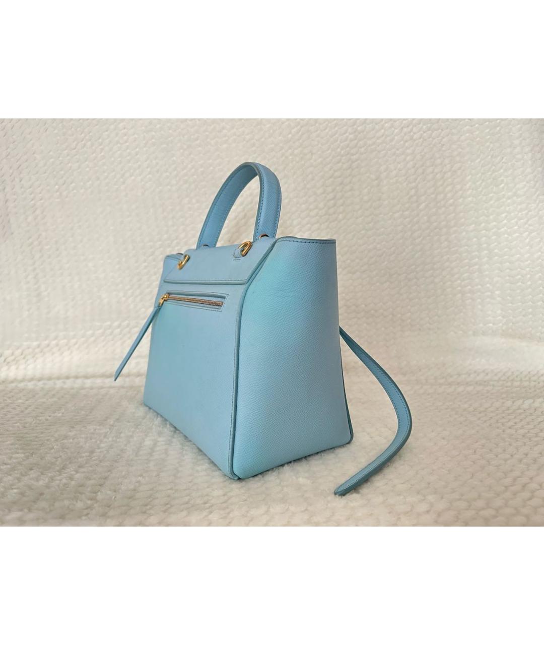 CELINE Голубая кожаная сумка через плечо, фото 5