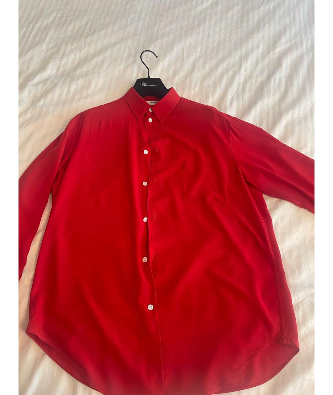 CELINE Красная вискозная рубашка, фото 4