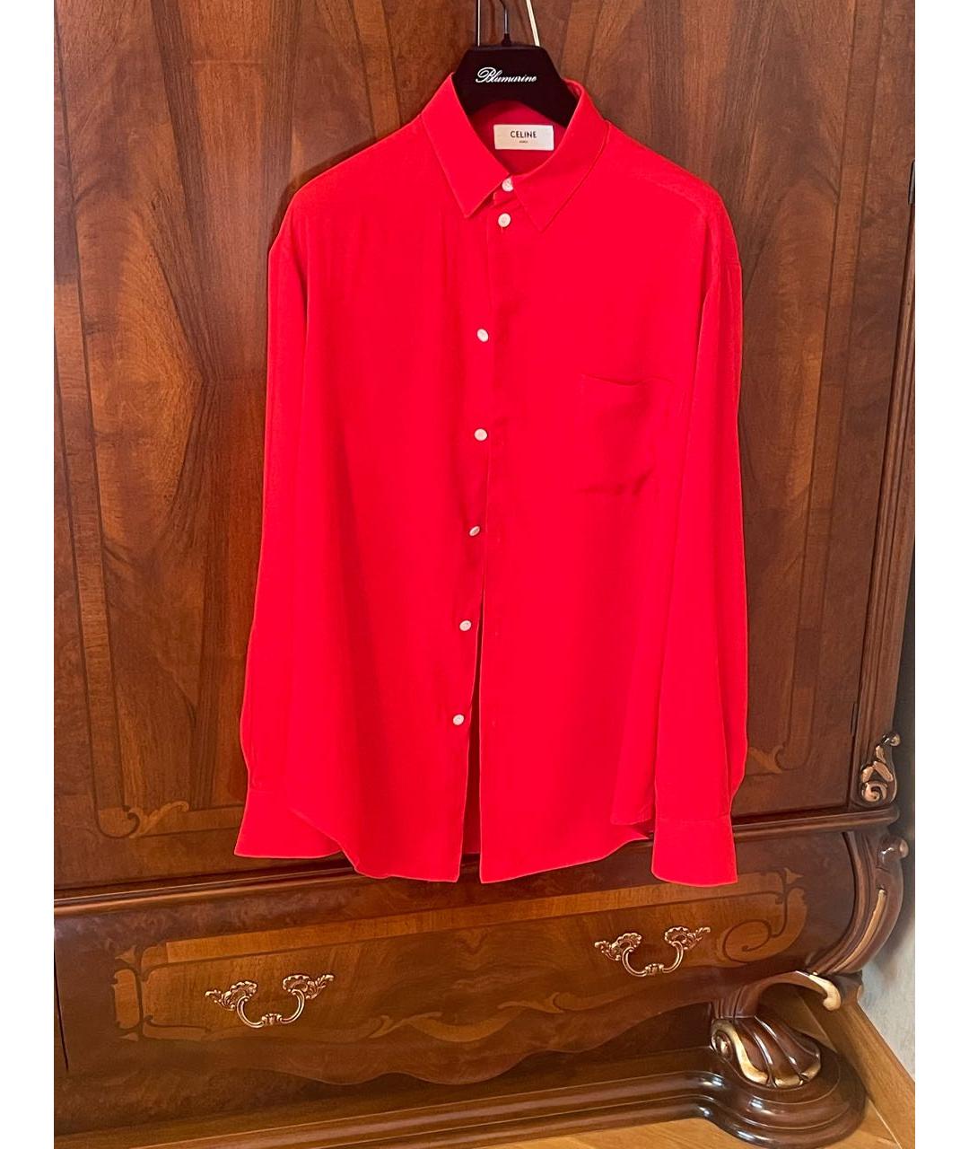 CELINE Красная вискозная рубашка, фото 6