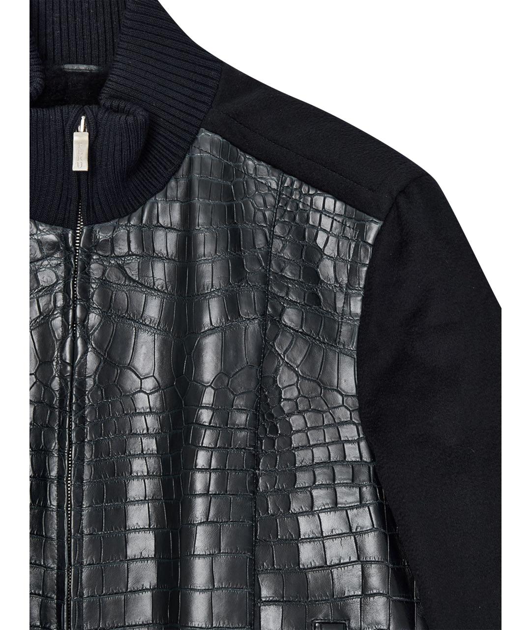 FERU Черное кожаное пальто, фото 9