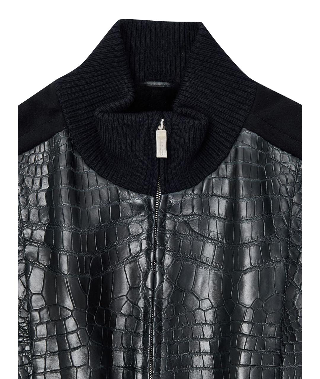 FERU Черное кожаное пальто, фото 8