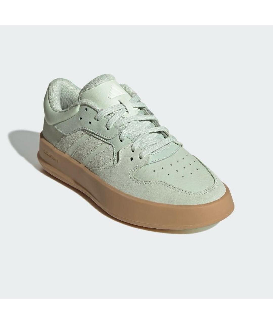 ADIDAS Зеленые кожаные кроссовки, фото 4