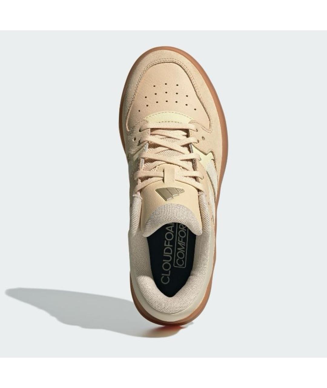 ADIDAS Бежевые кожаные кроссовки, фото 2