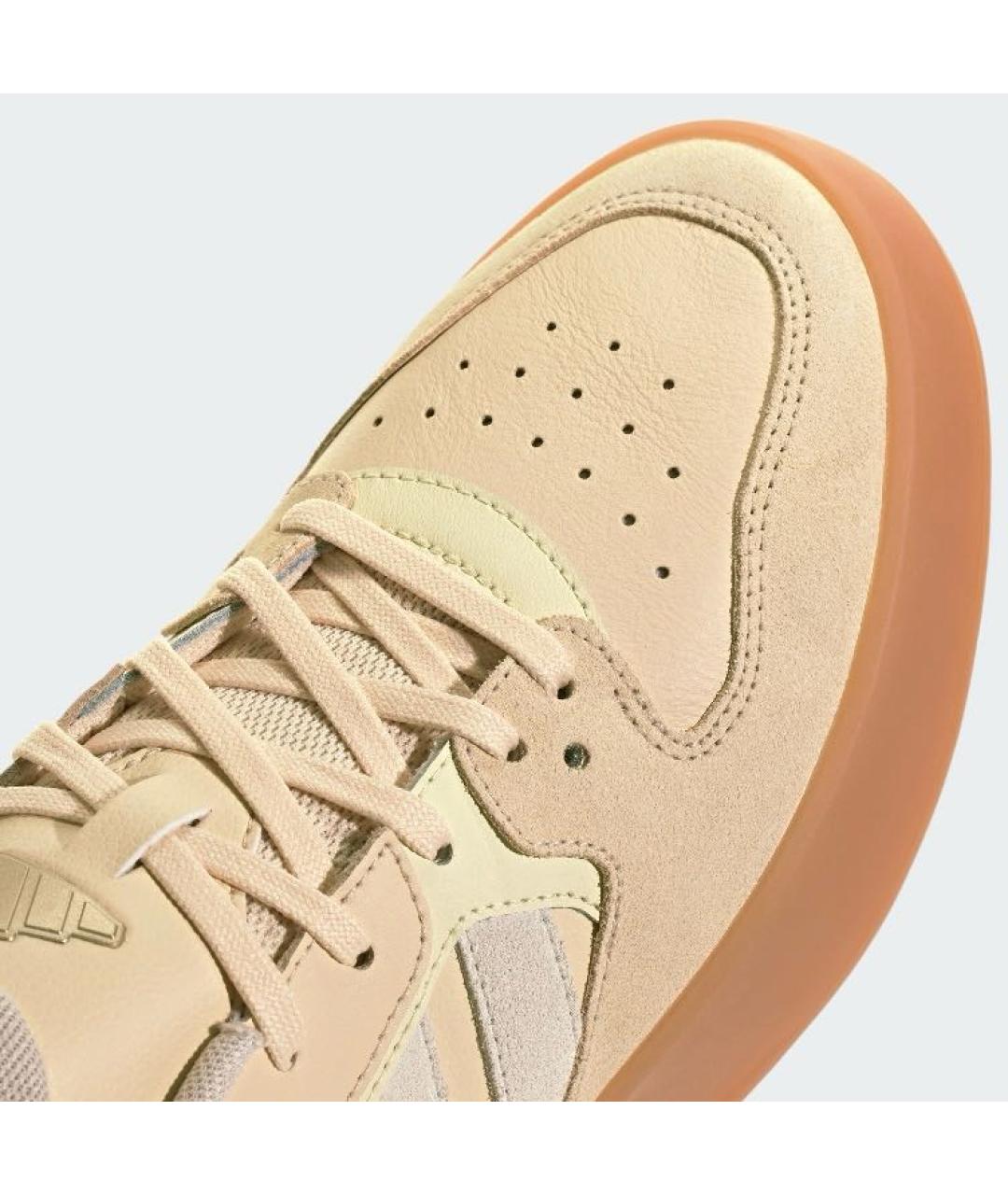 ADIDAS Бежевые кожаные кроссовки, фото 7