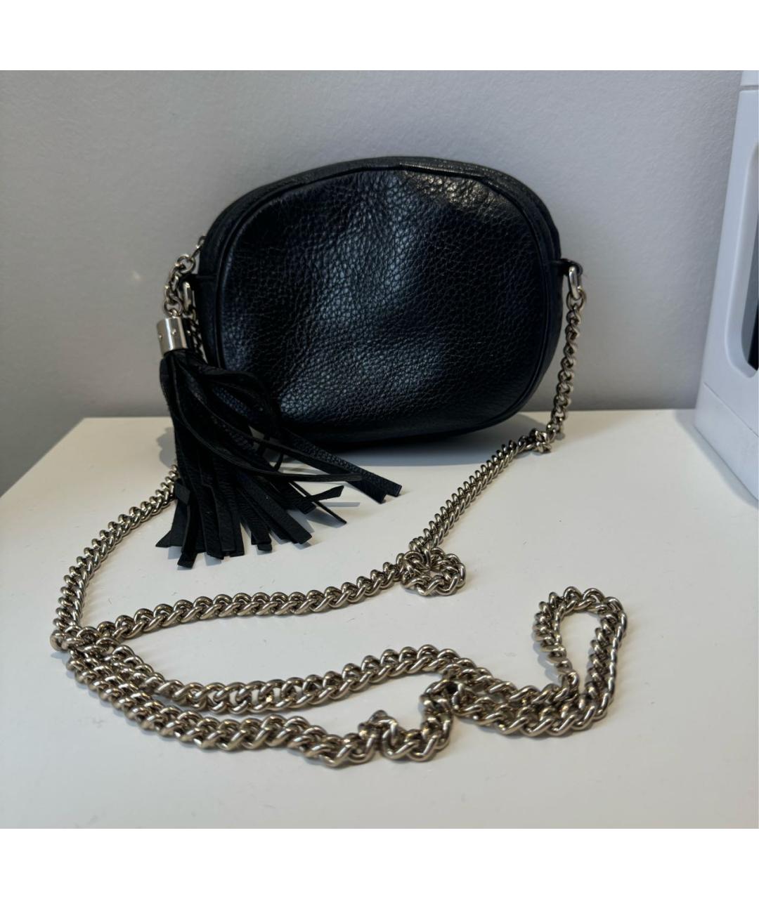 GUCCI Черная кожаная сумка через плечо, фото 3