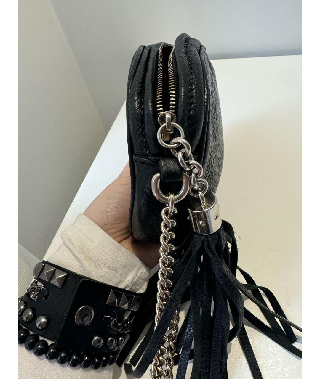 GUCCI Черная кожаная сумка через плечо, фото 6