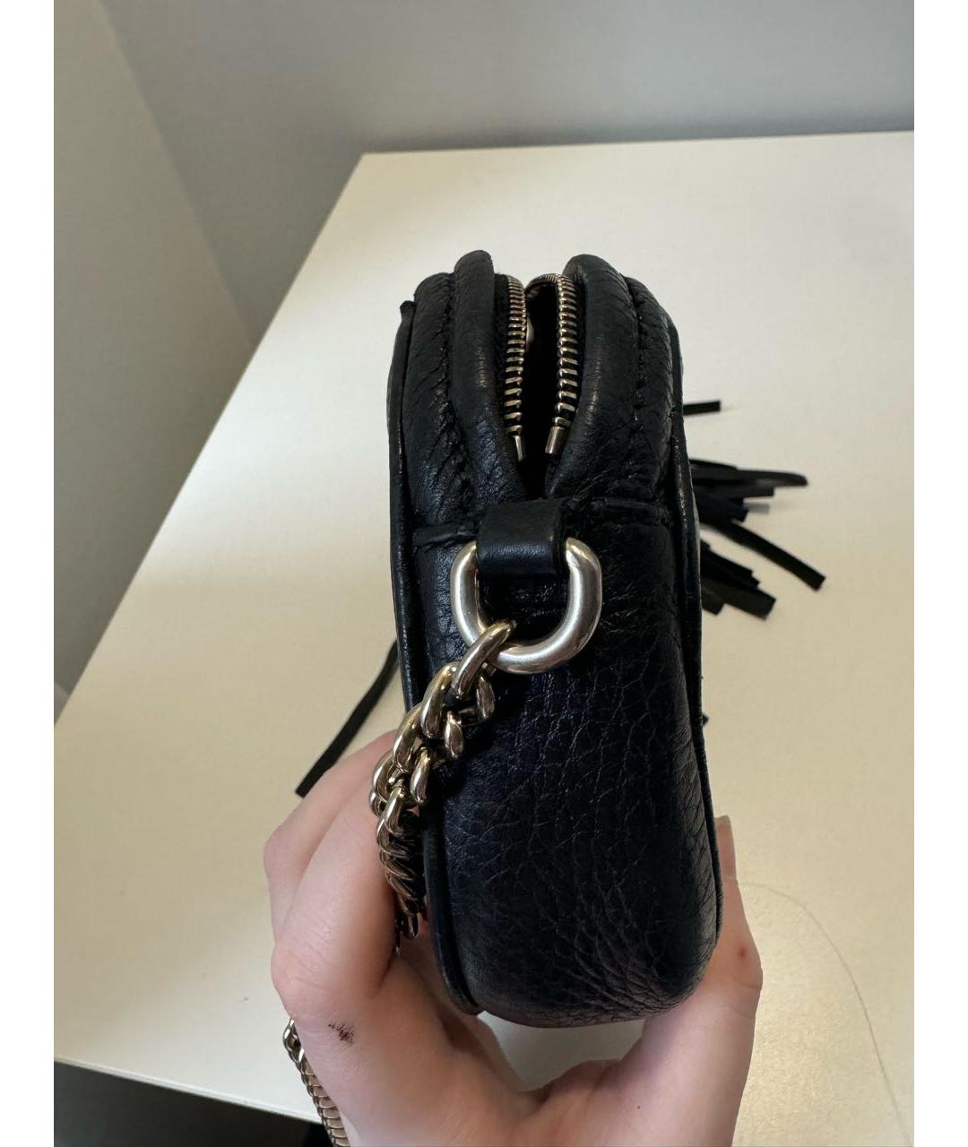 GUCCI Черная кожаная сумка через плечо, фото 7