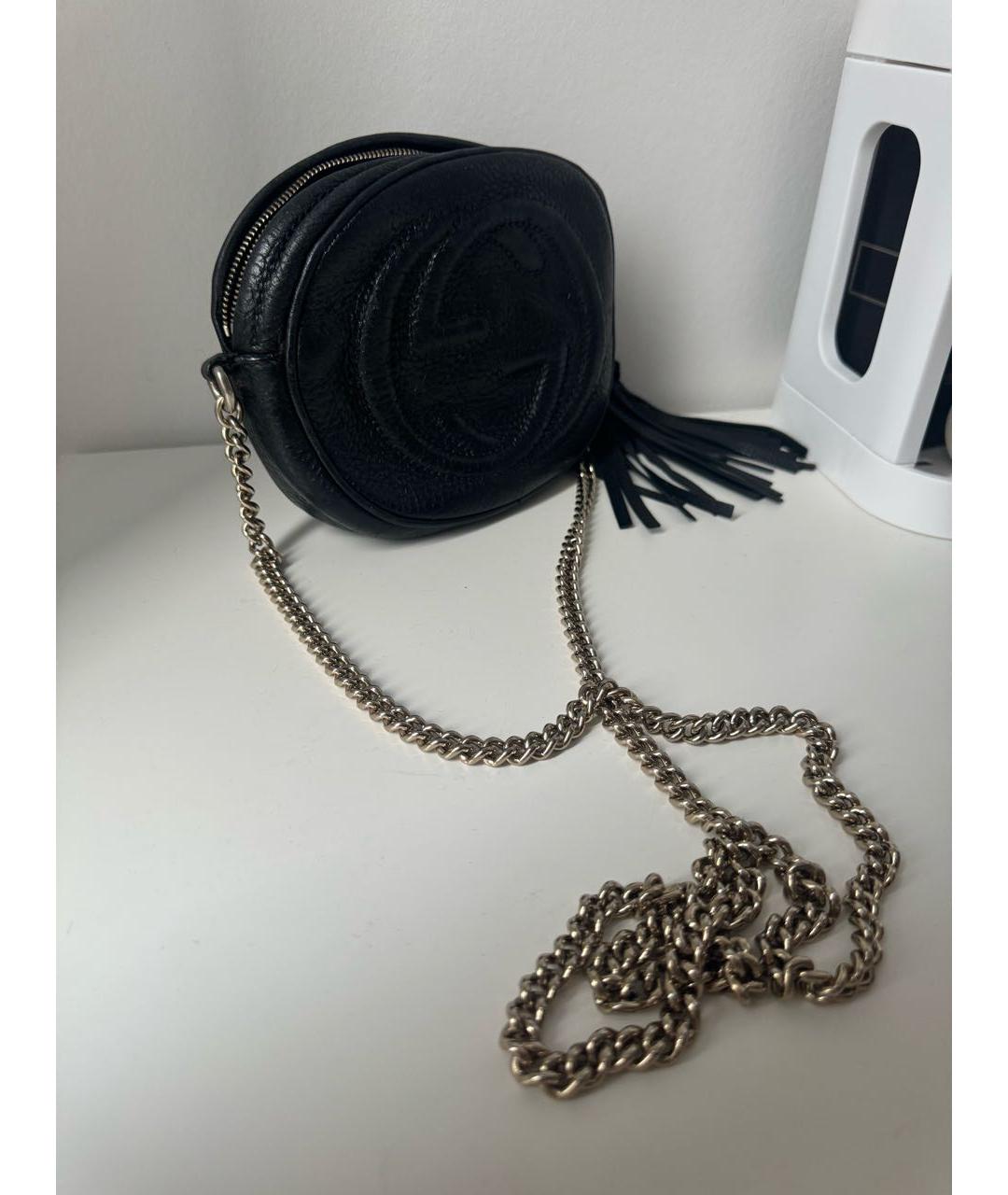 GUCCI Черная кожаная сумка через плечо, фото 2