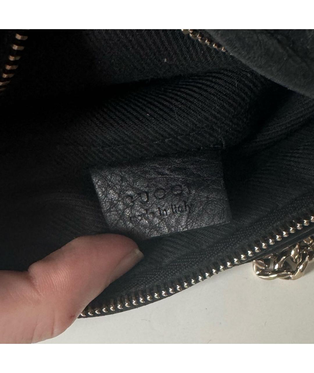 GUCCI Черная кожаная сумка через плечо, фото 5