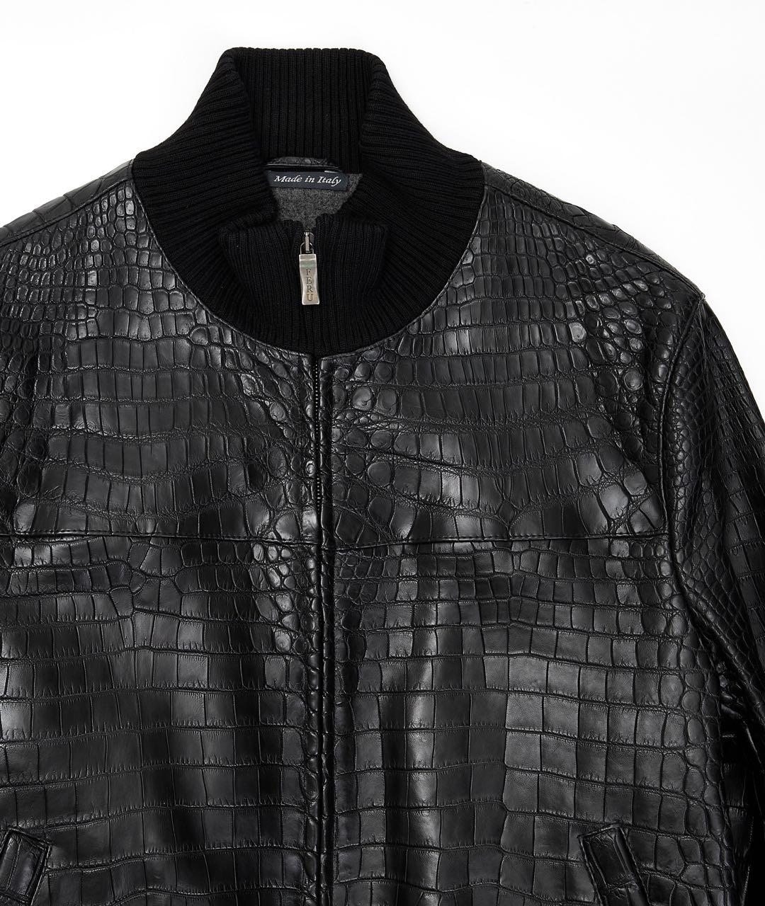 FERU Черная кожаная куртка, фото 3