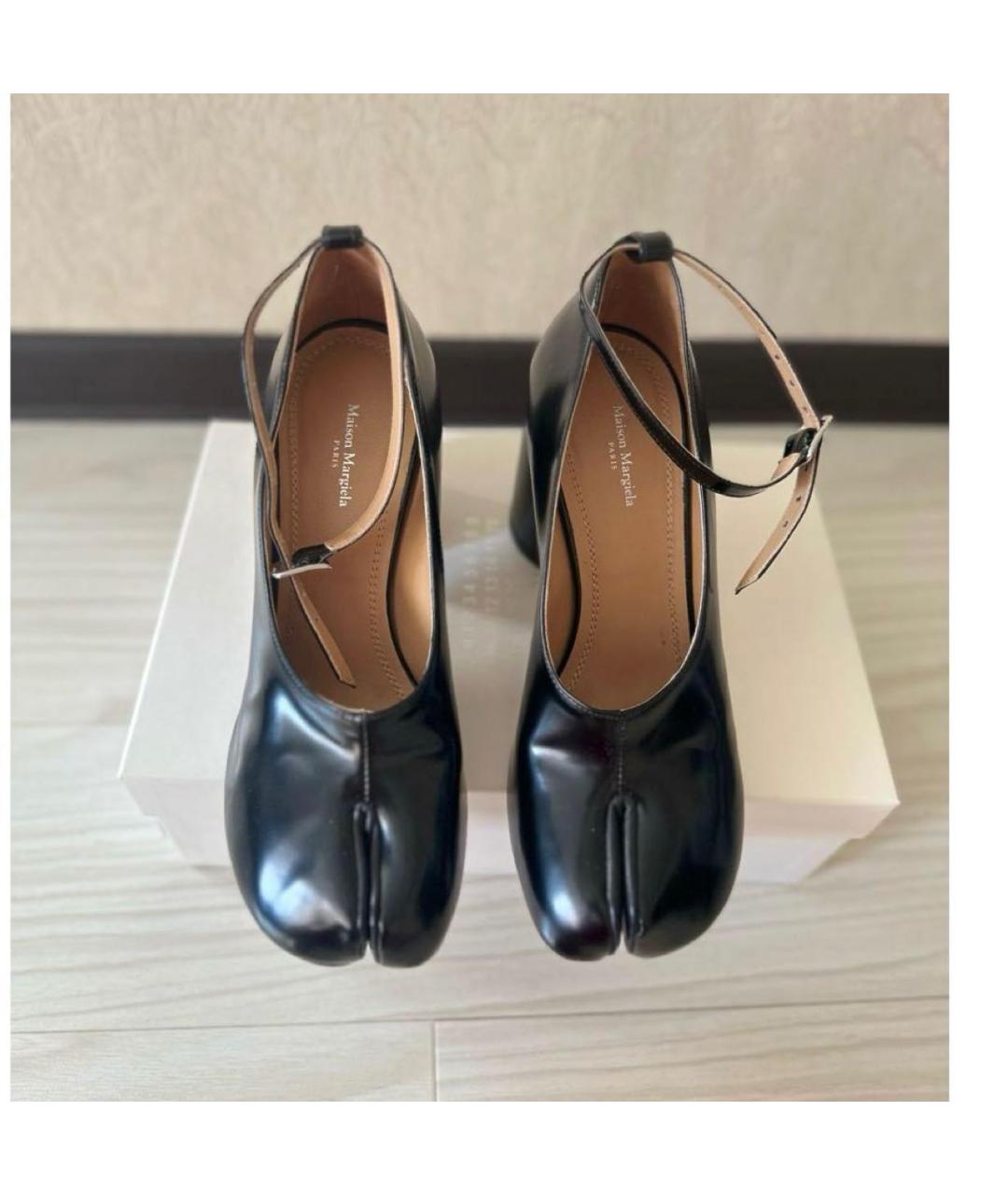 MAISON MARGIELA Черные кожаные туфли, фото 2