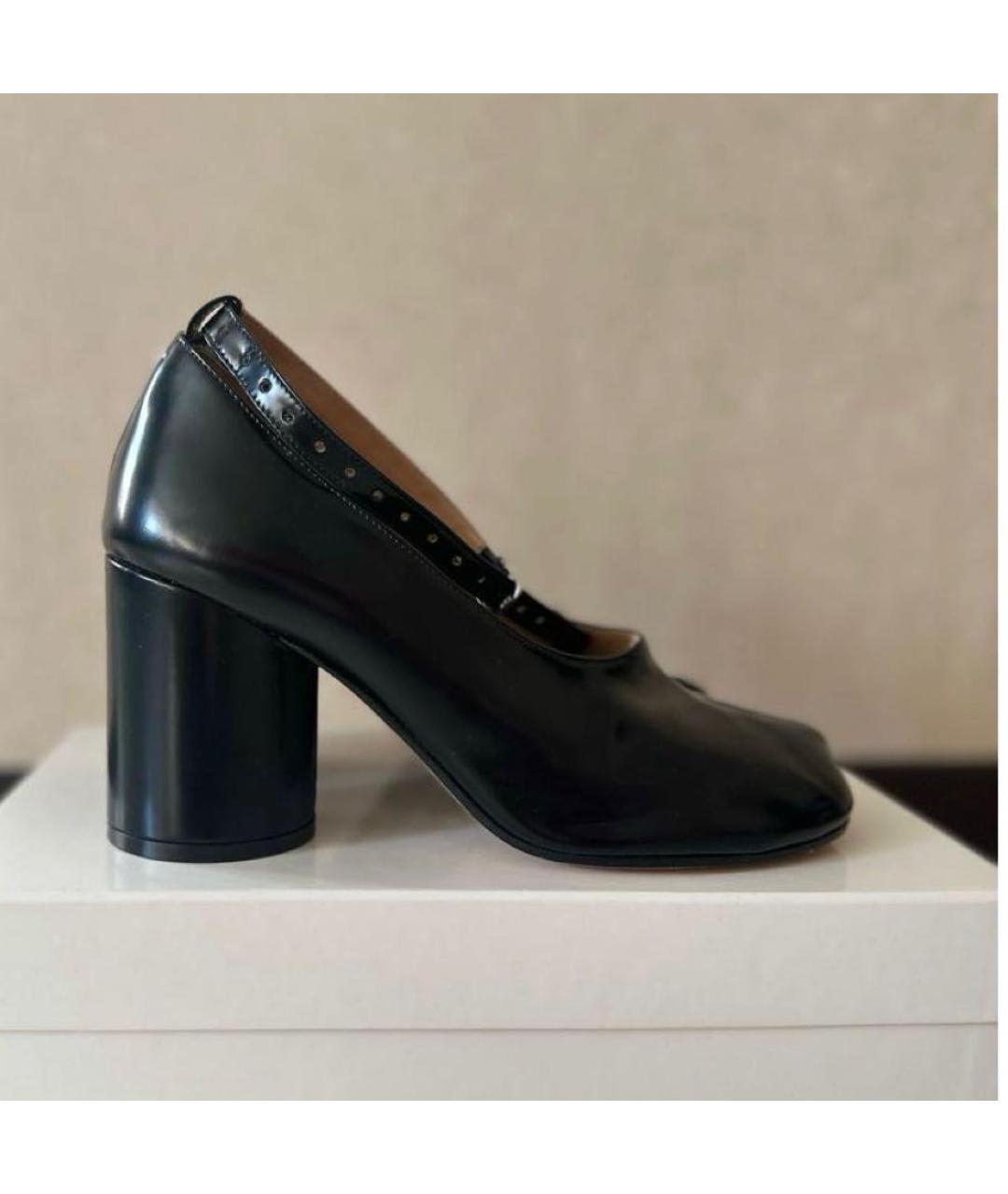 MAISON MARGIELA Черные кожаные туфли, фото 3