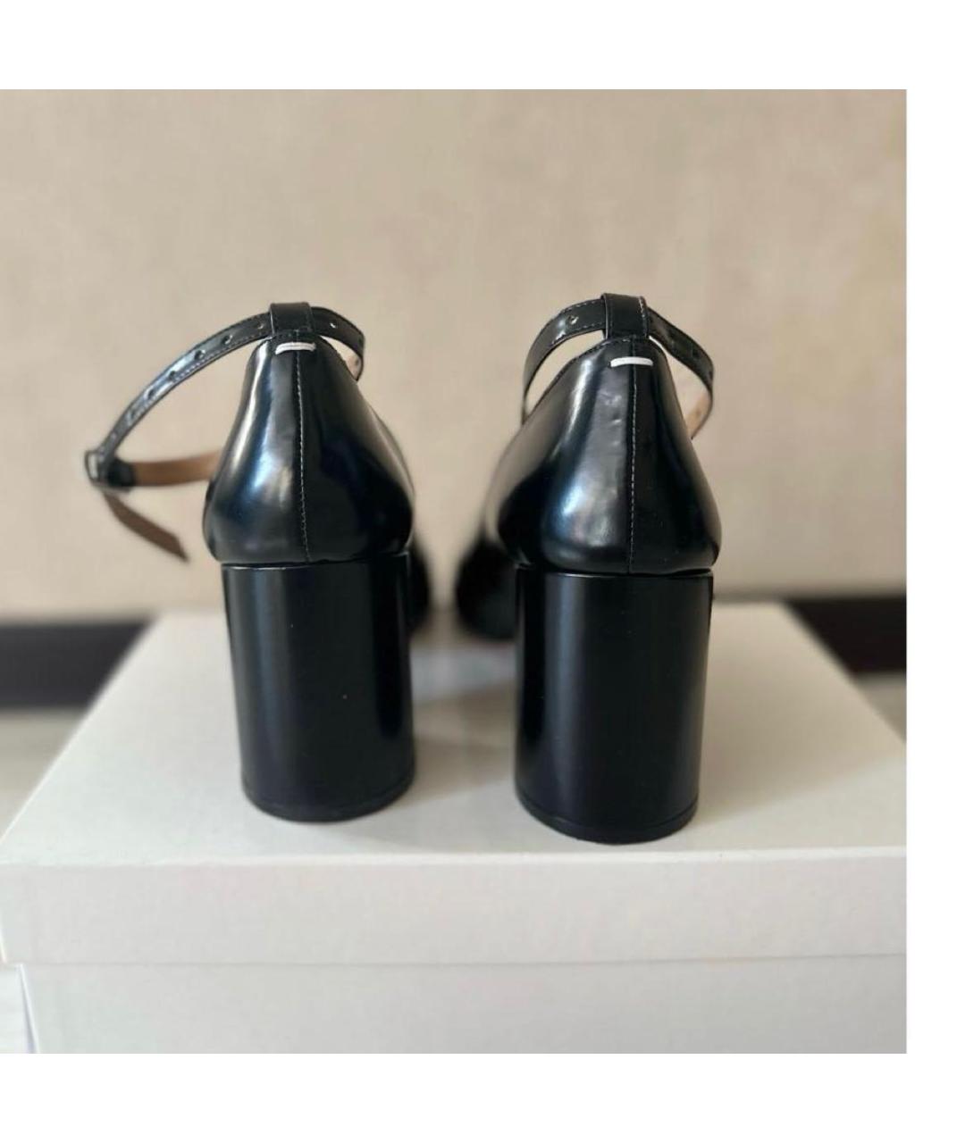 MAISON MARGIELA Черные кожаные туфли, фото 4