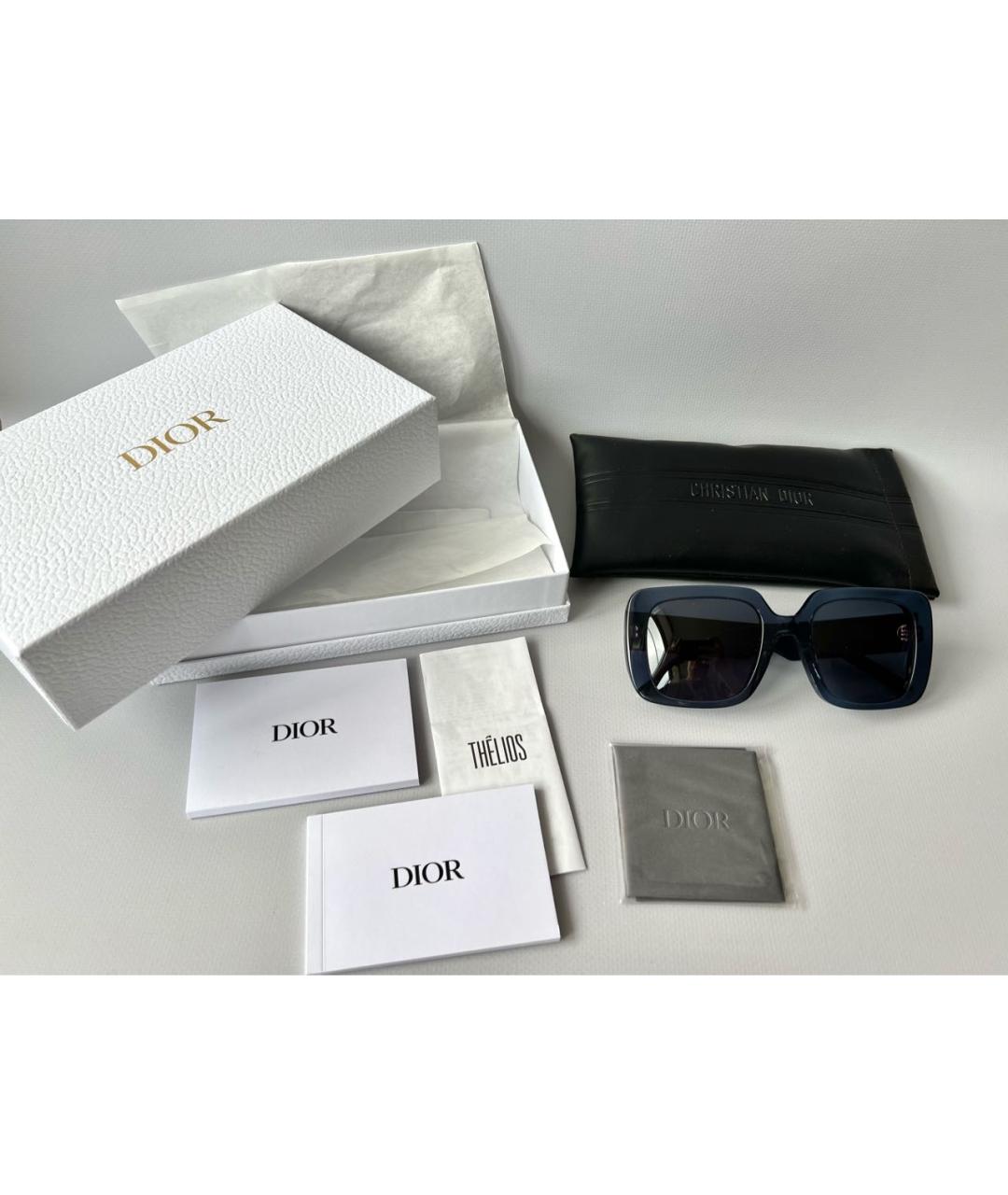 CHRISTIAN DIOR Синие пластиковые солнцезащитные очки, фото 7