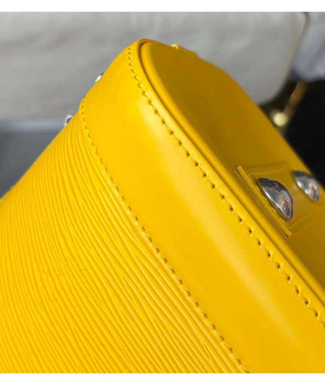 LOUIS VUITTON Желтая кожаная сумка с короткими ручками, фото 8