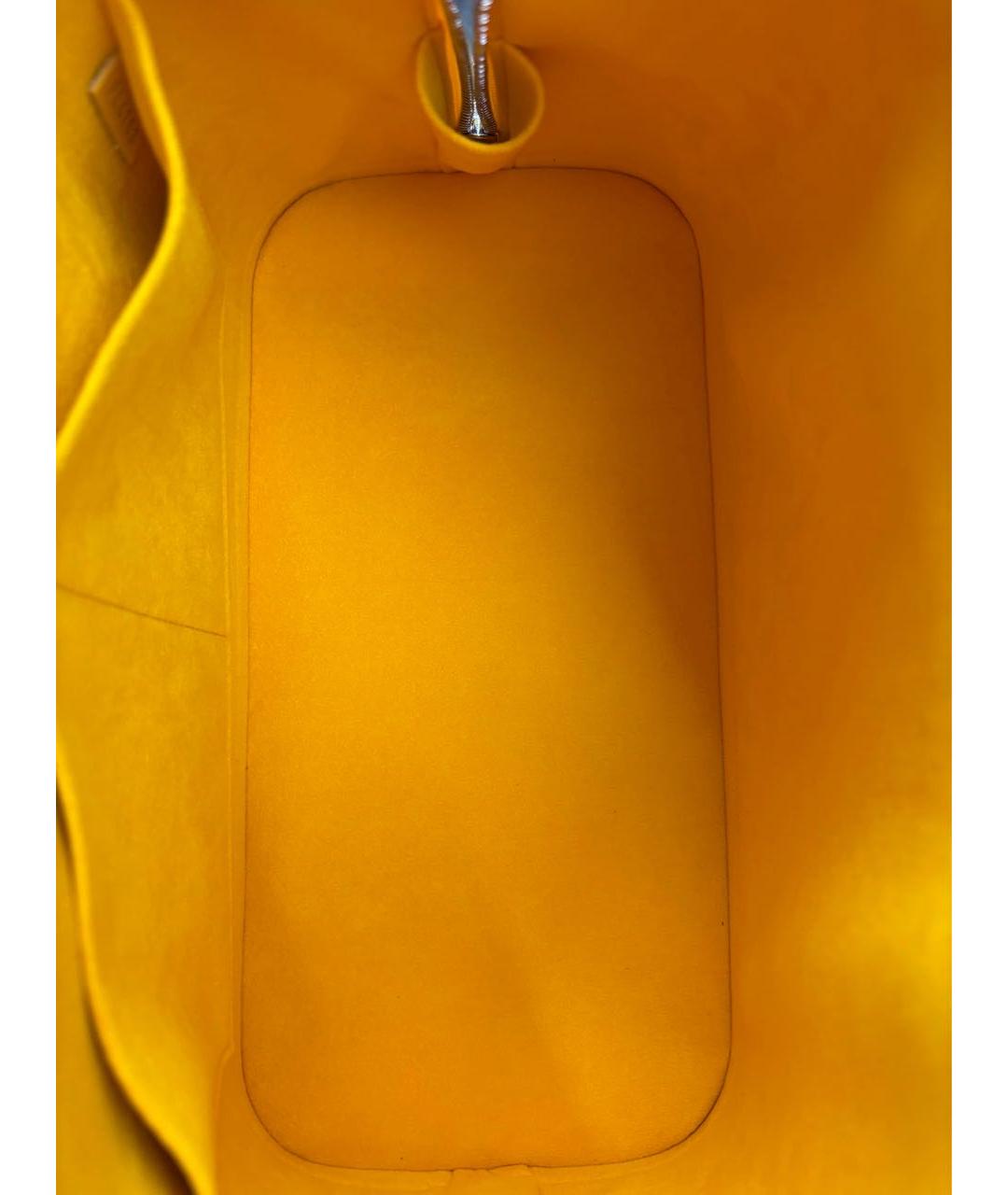 LOUIS VUITTON Желтая кожаная сумка с короткими ручками, фото 4