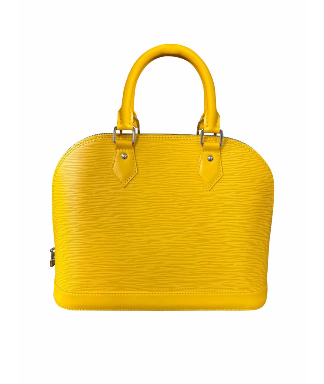 LOUIS VUITTON Желтая кожаная сумка с короткими ручками, фото 1