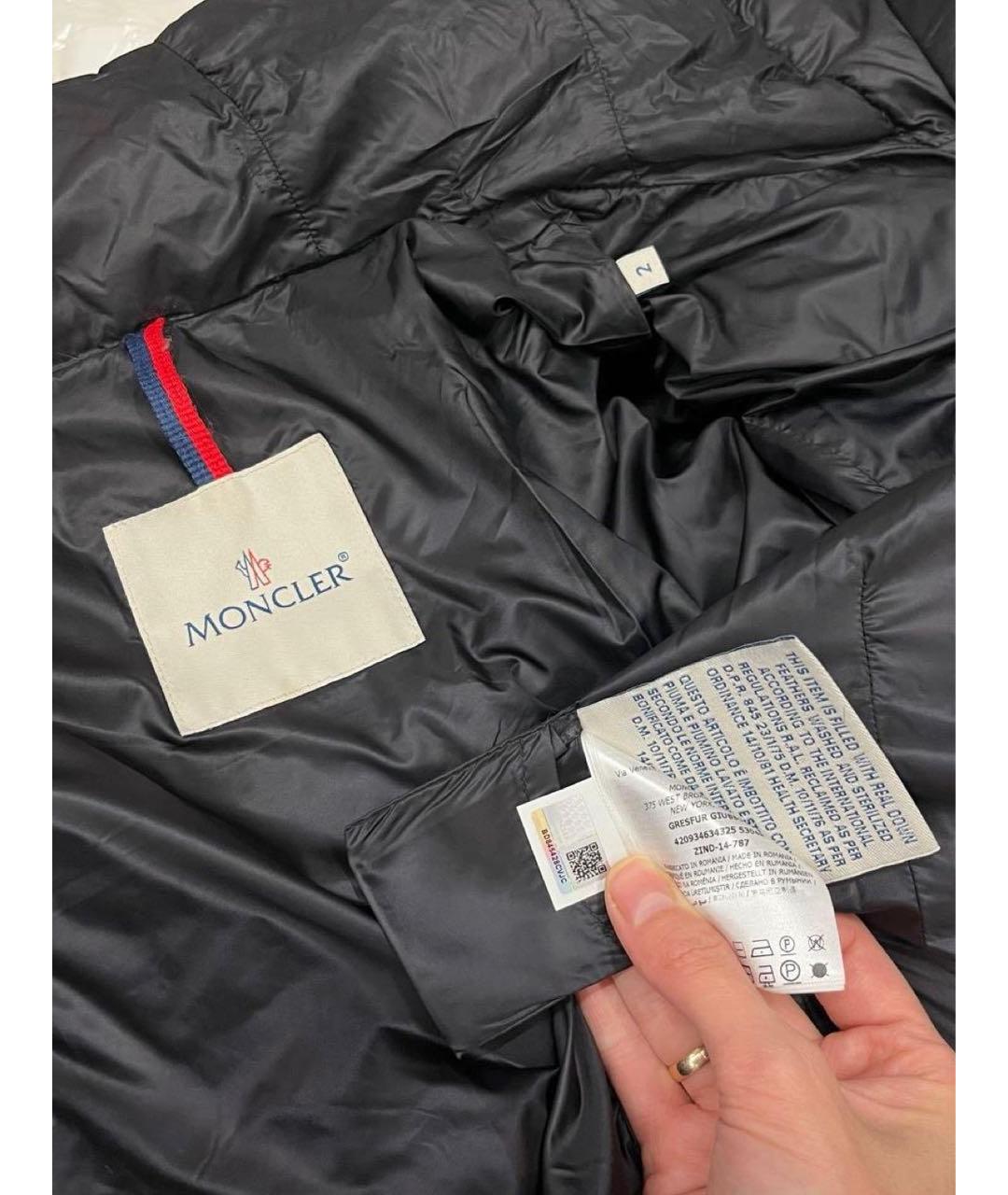 MONCLER Черный пуховик, фото 3