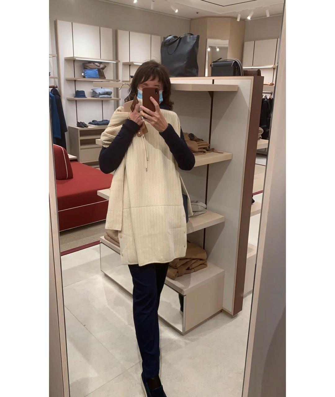 LORO PIANA Бежевое кашемировое повседневное платье, фото 4