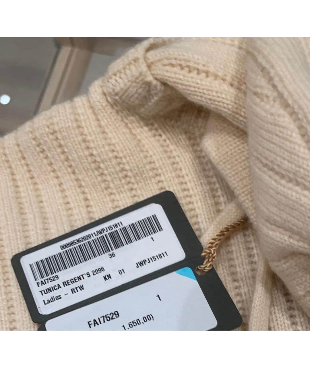 LORO PIANA Бежевое кашемировое повседневное платье, фото 5