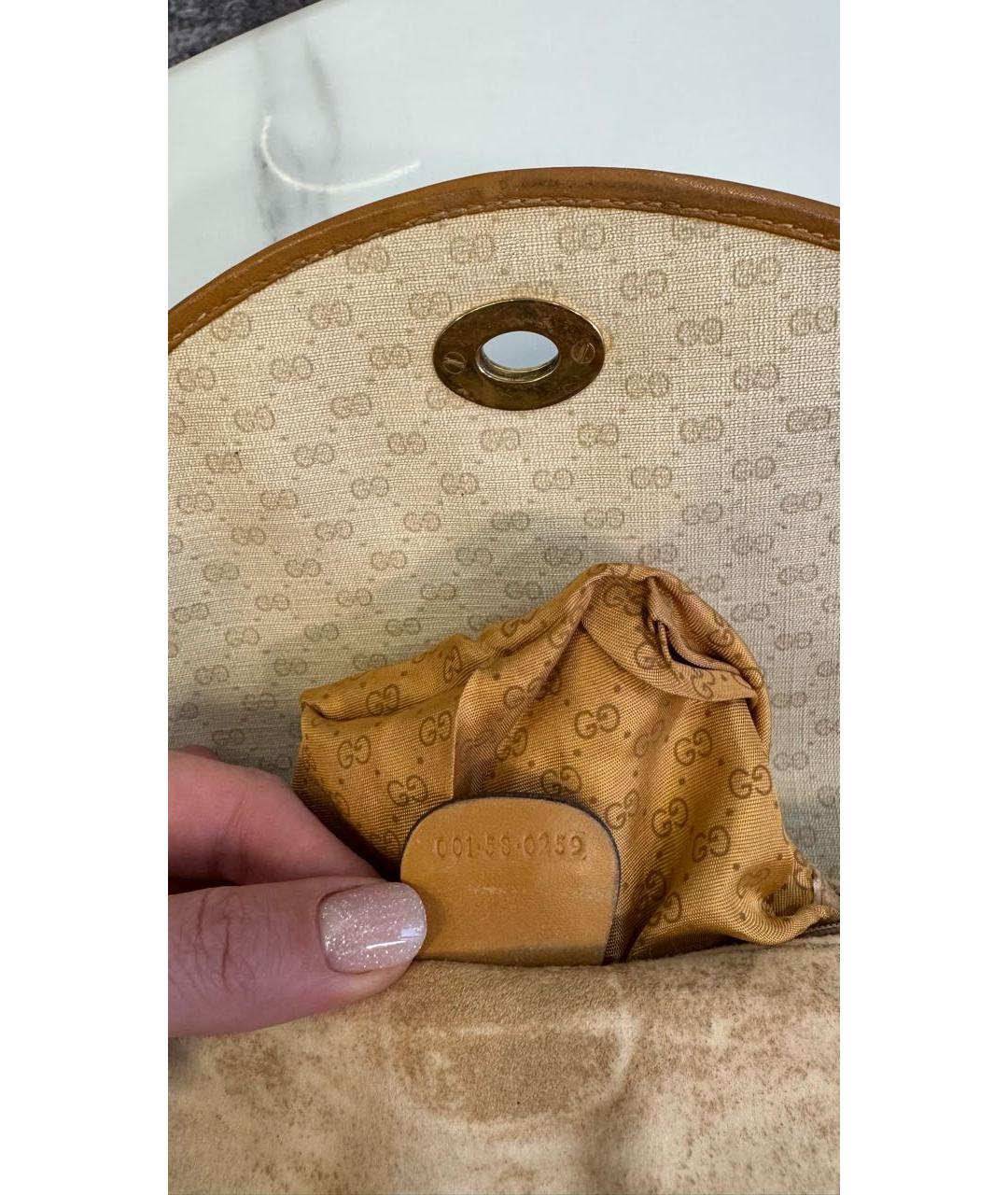 GUCCI Бежевая кожаная сумка через плечо, фото 7