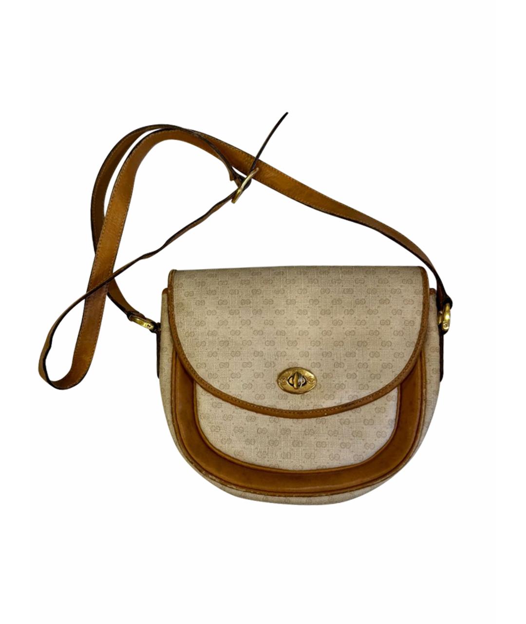 GUCCI Бежевая кожаная сумка через плечо, фото 1