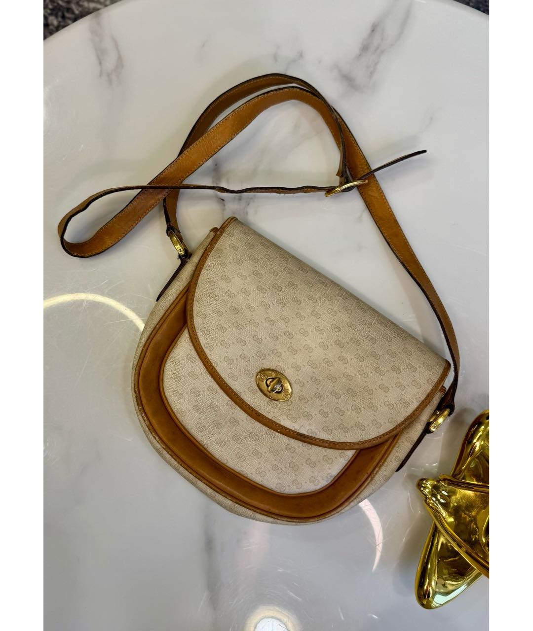 GUCCI Бежевая кожаная сумка через плечо, фото 8