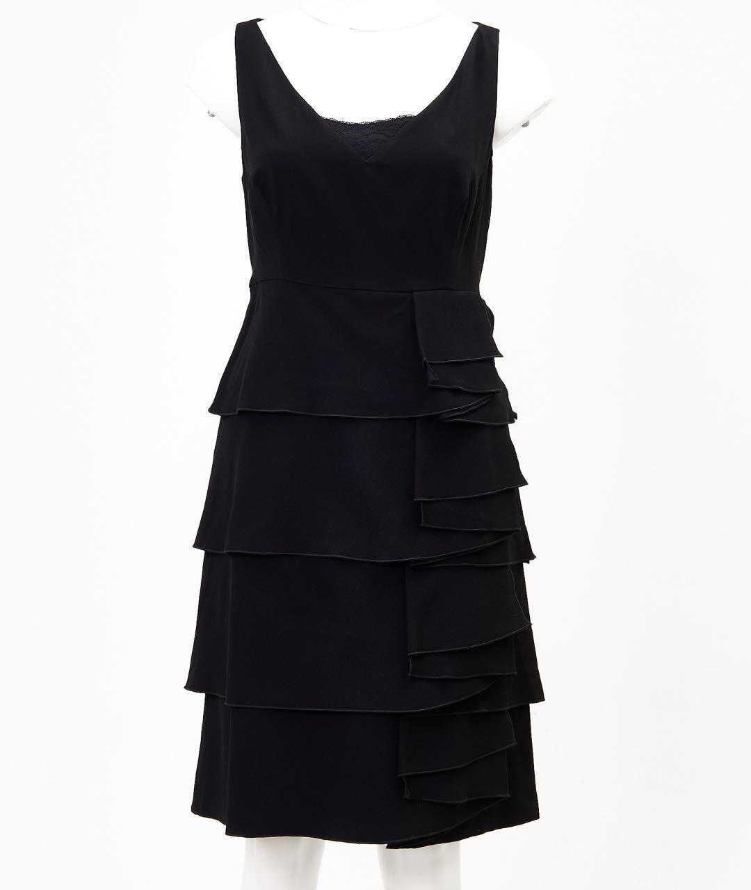 VALENTINO Черное ацетатное повседневное платье, фото 5